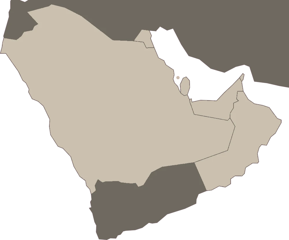 Map of the six GCC markets: Saudi Arabia, UAE, Qatar, Kuwait, Bahrain and Oman